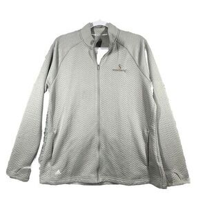 Adidas‎ Golf Textured Layer Jacket Women's Full Zip Gray Chevron Design XL